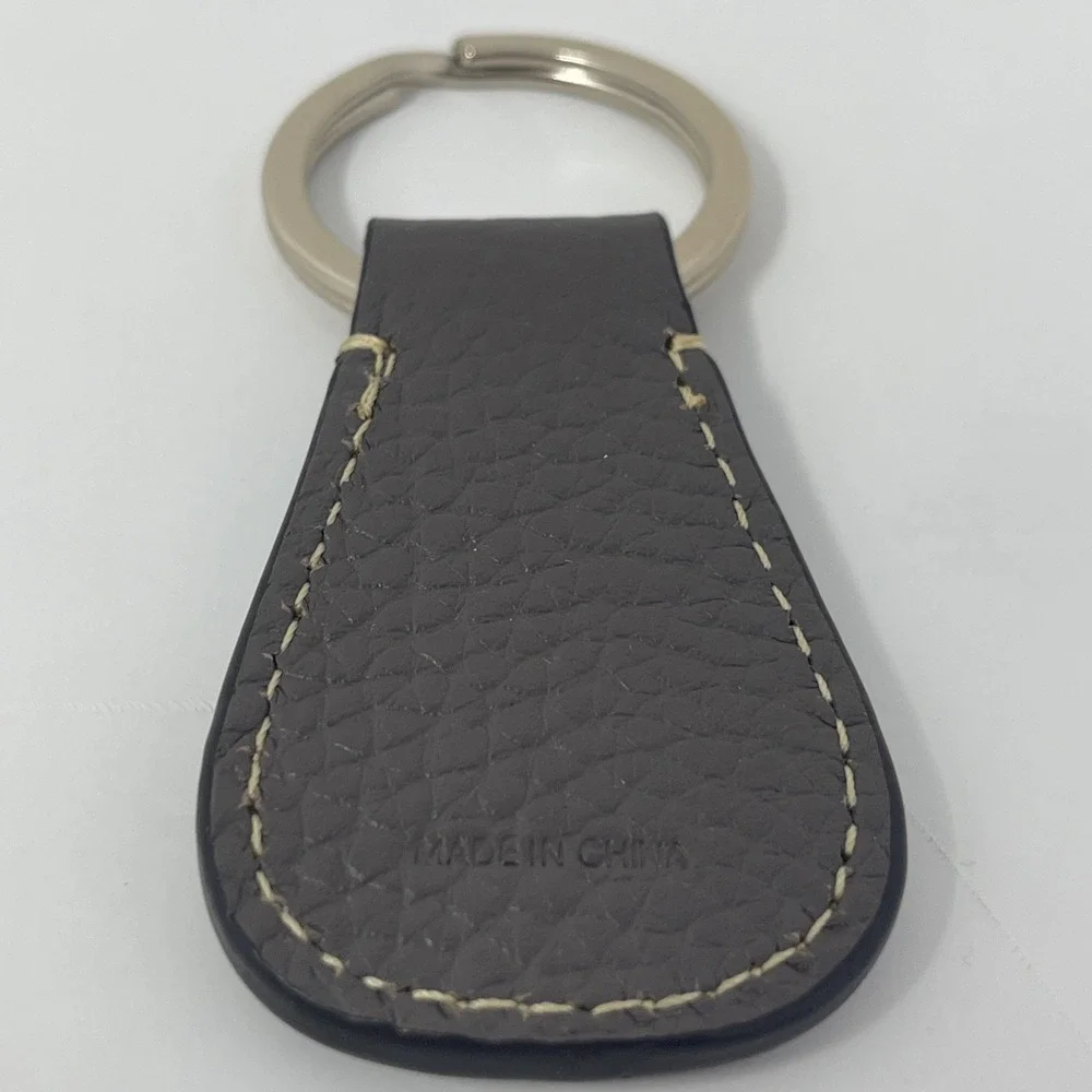 Rare VTG Dooney & Bourke 1990s Key Ring Fob Taupe Brown Leather Duck‎ Seal